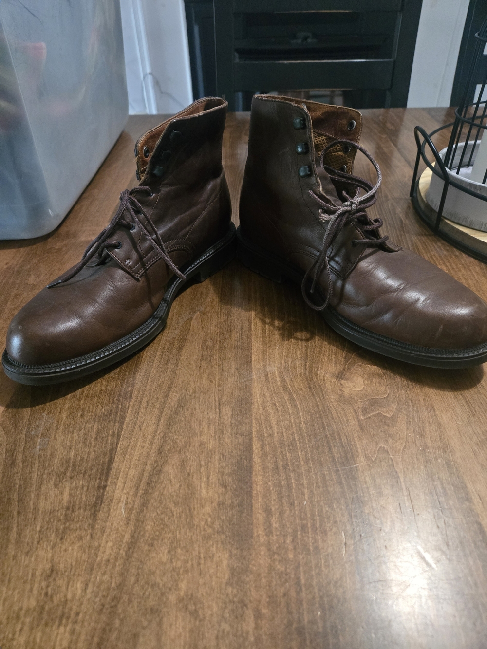 Frye Dark Brown Leather Lace-Up Men's Boots